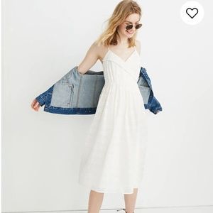 Madewell Embroidered Pleated Wrap Dress